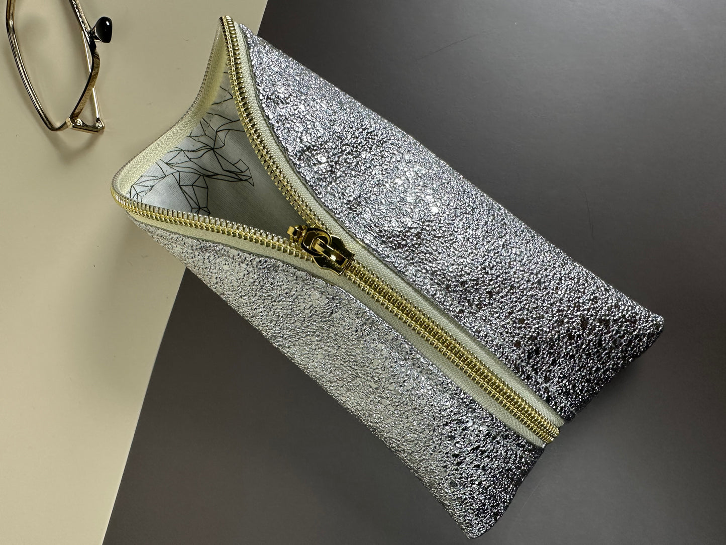 Trousse berlingot argenté