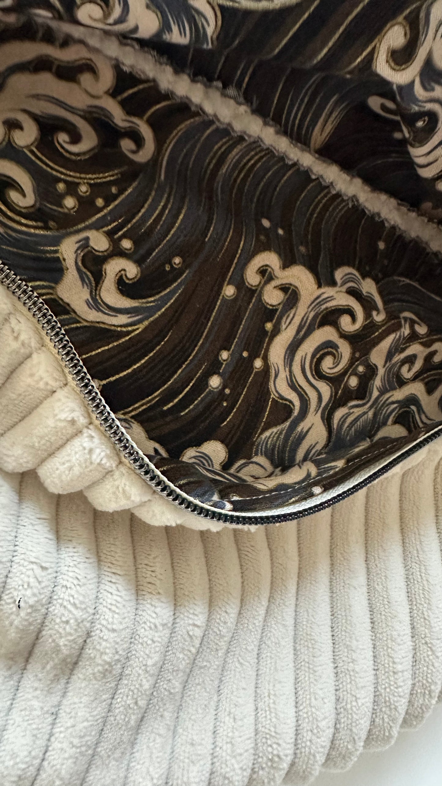 Sac Banane L gros Velours côtelé blanc