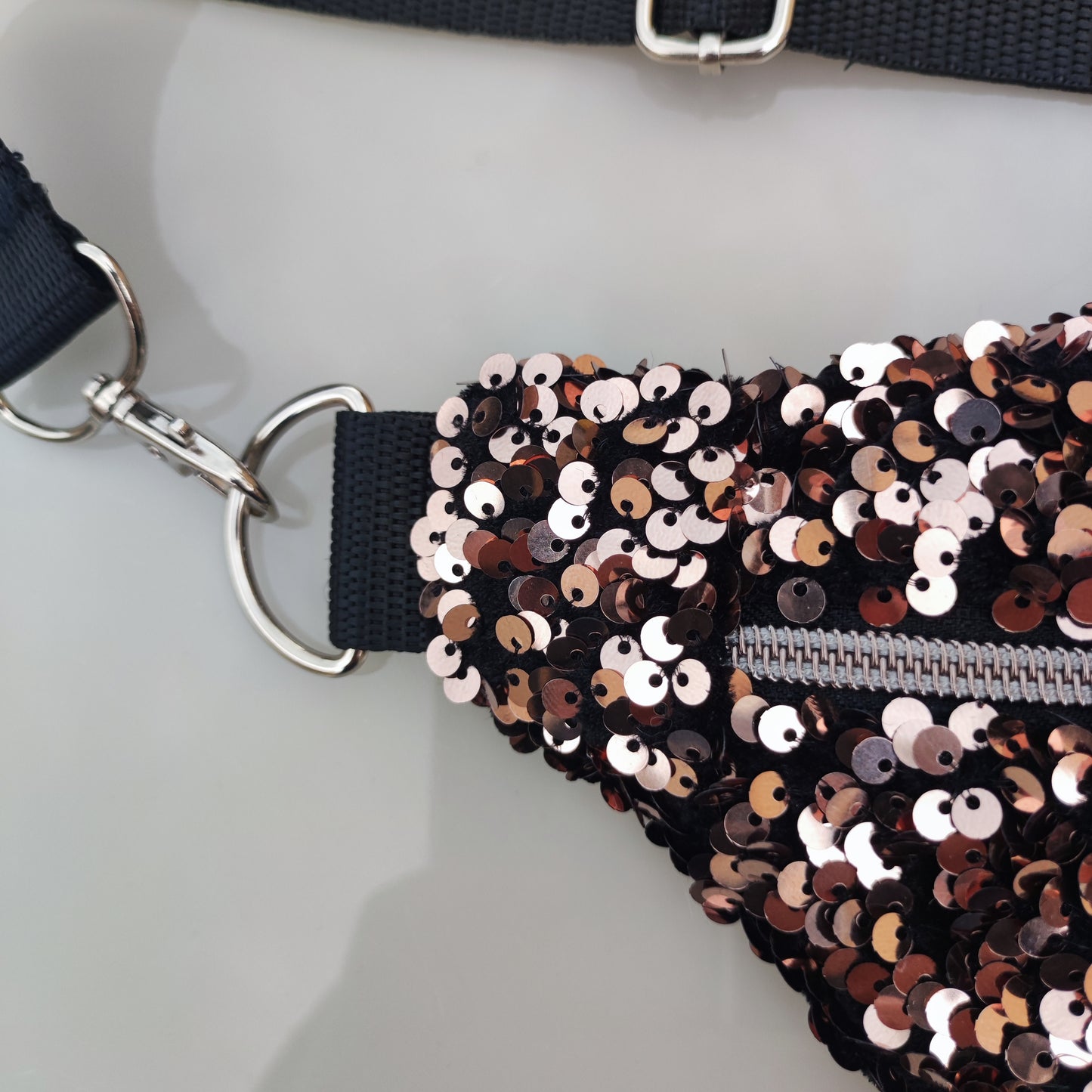 Sac banane paillettes Sequins champagne