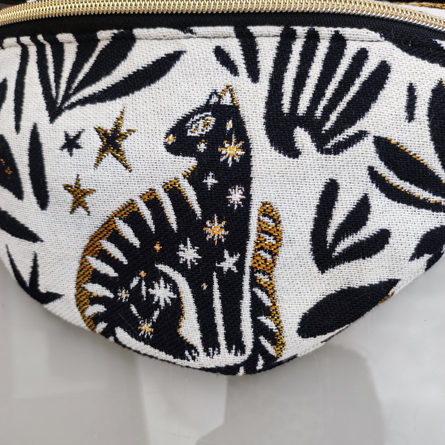 Sac Banane Mystic Noir et Or sangle Noire