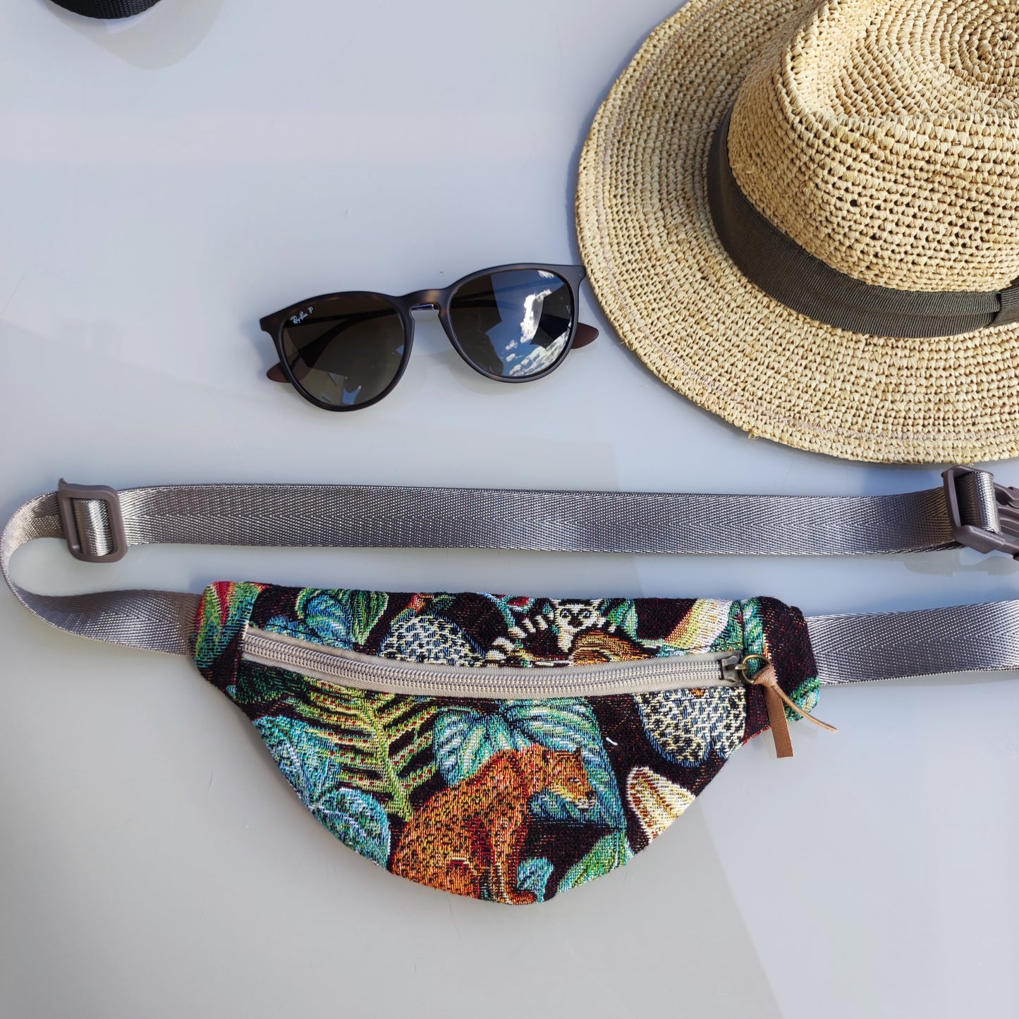 Sac Banane S Jacquard avec Panthère