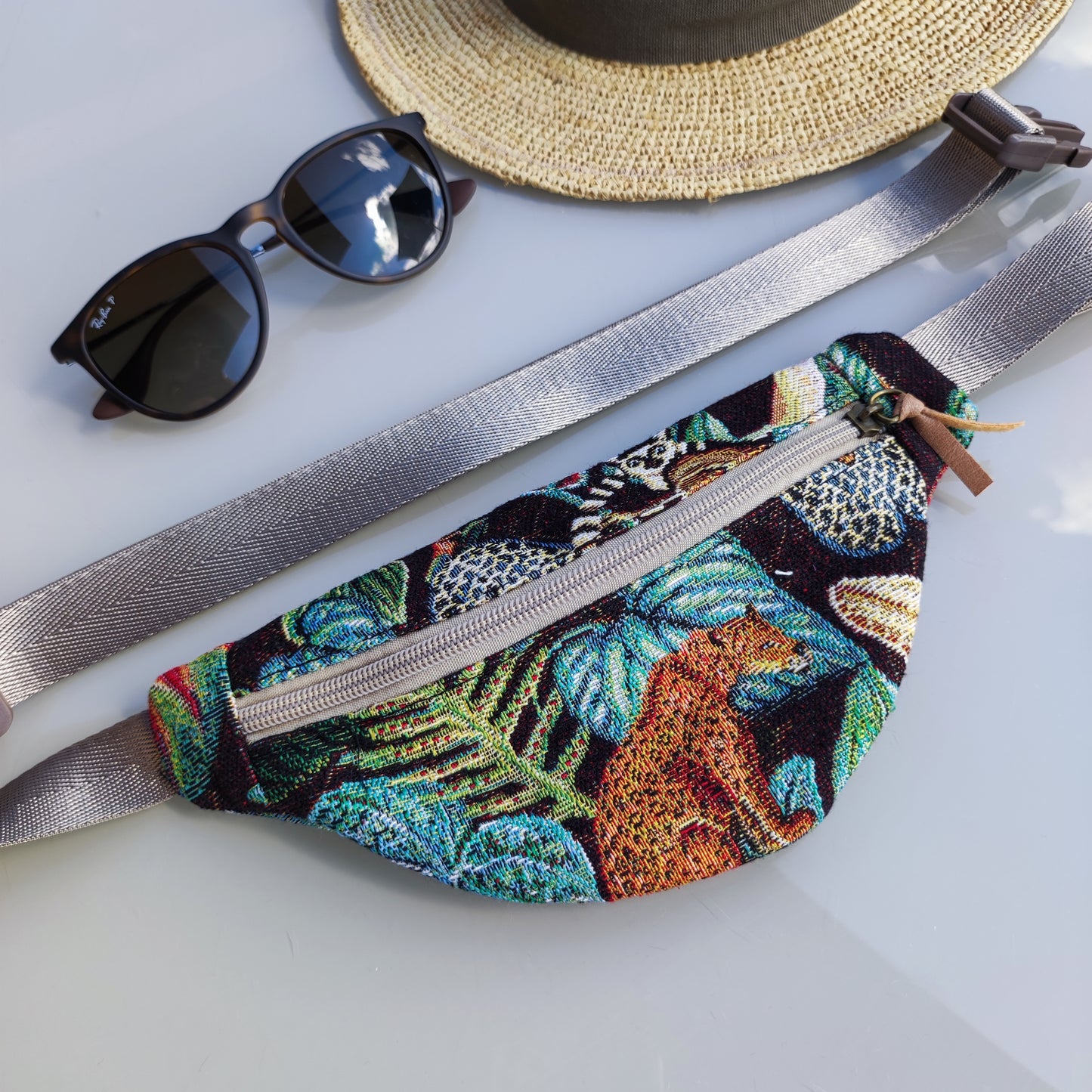 Sac Banane S Jacquard avec Panthère