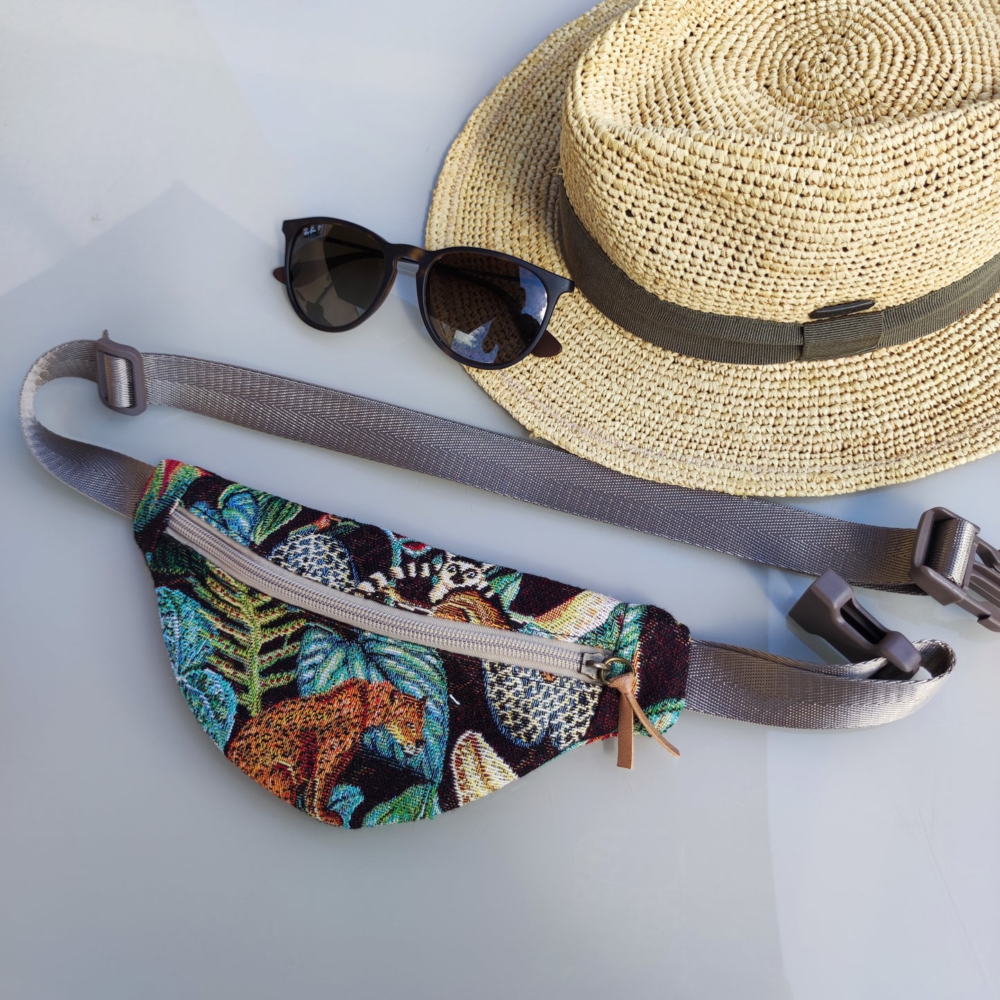 Sac Banane S Jacquard avec Panthère