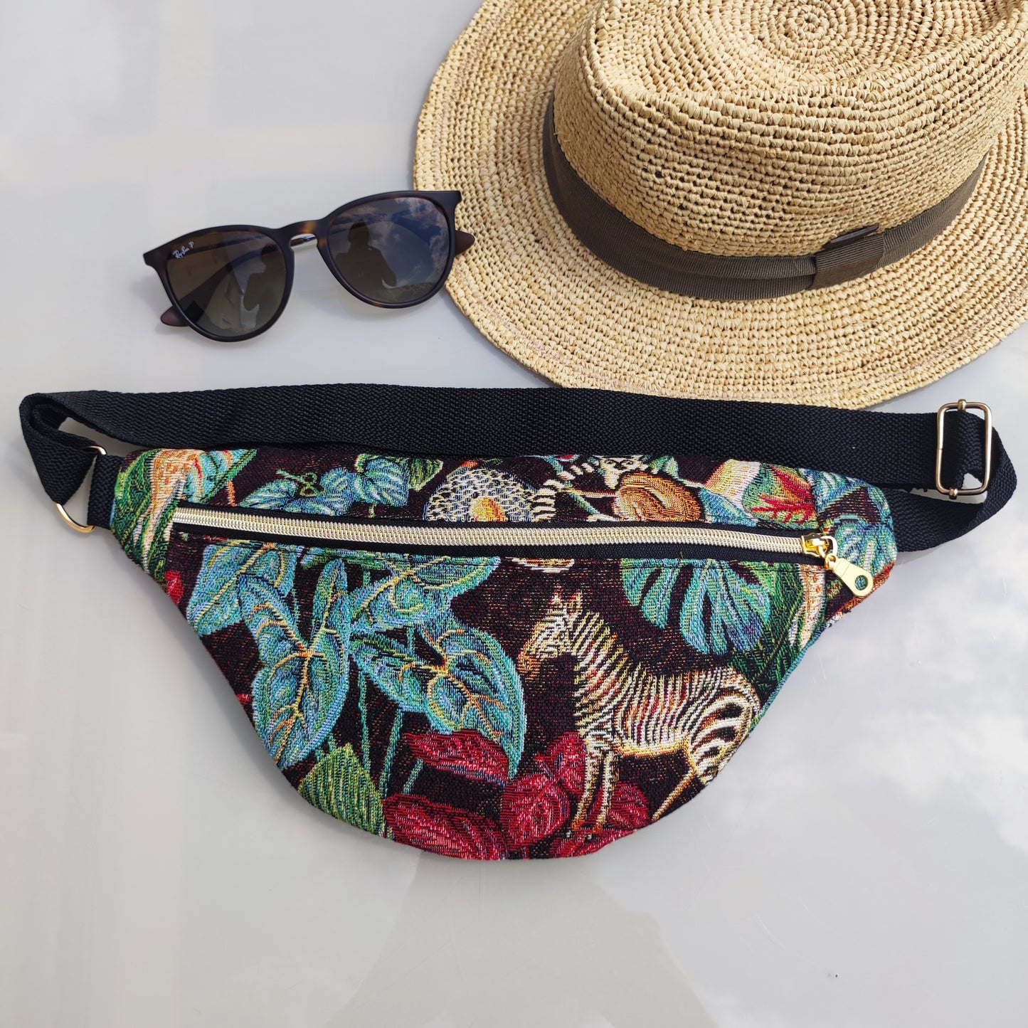 Sac Banane jacquard jungle Zèbre