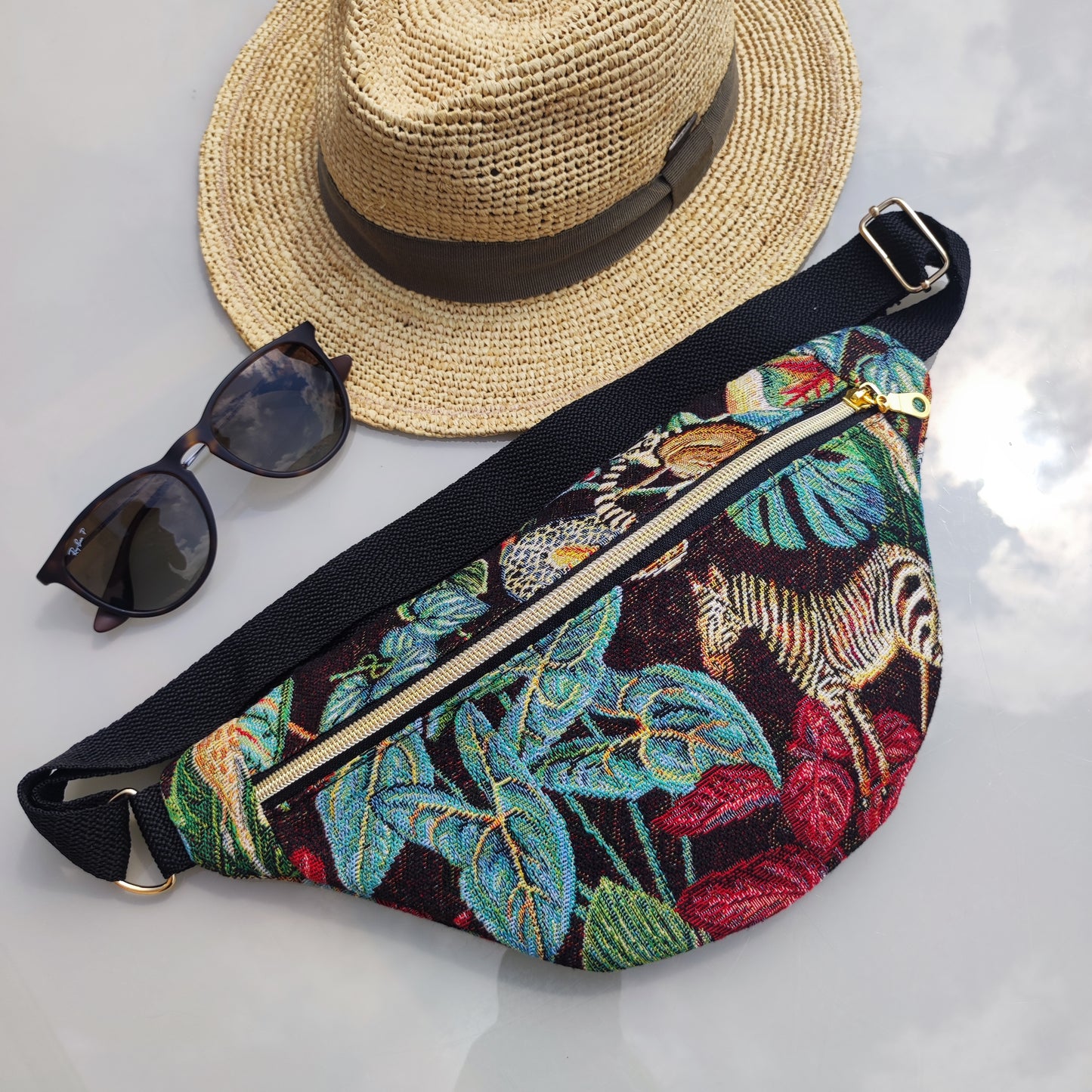 Sac Banane jacquard jungle Zèbre
