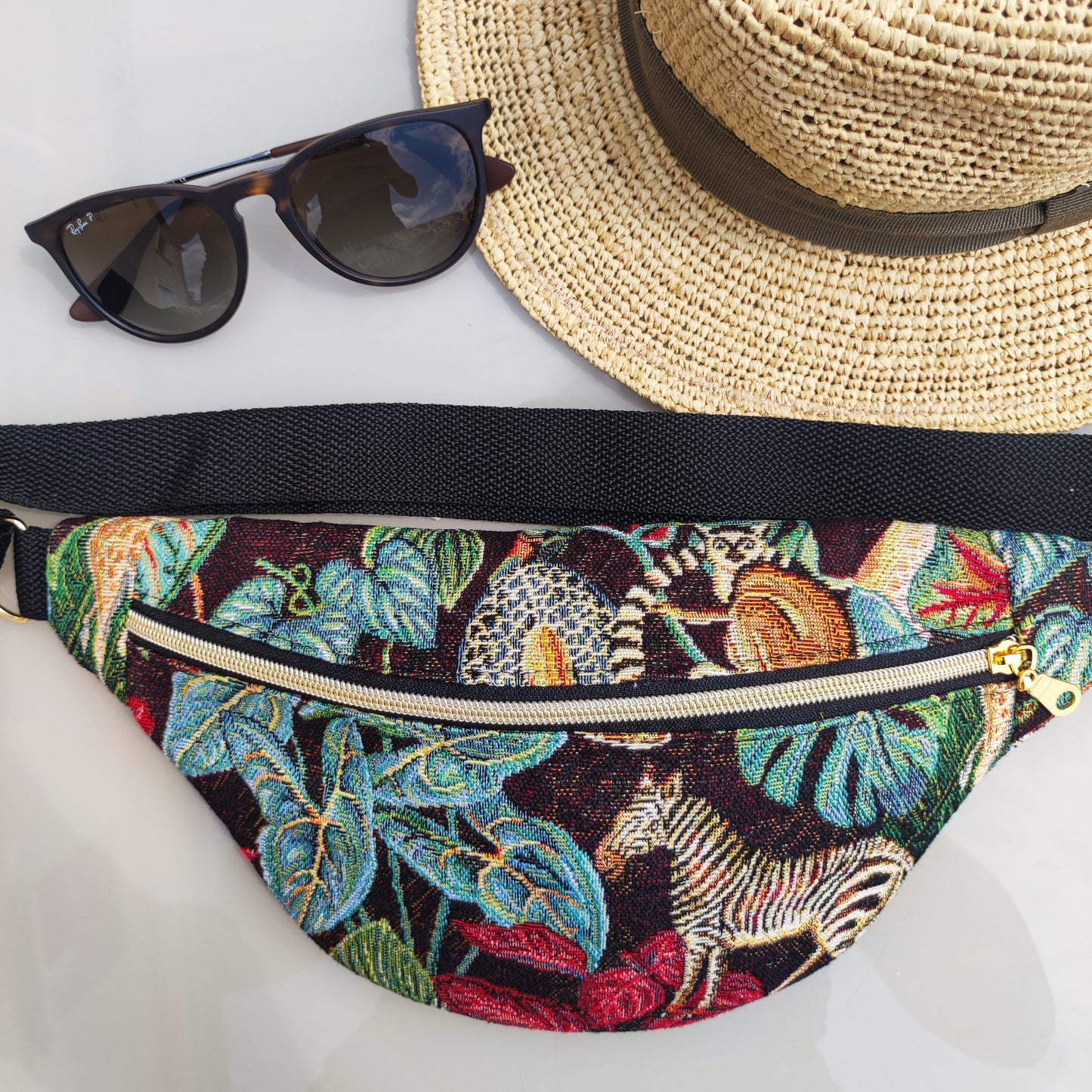 Sac Banane jacquard jungle Zèbre
