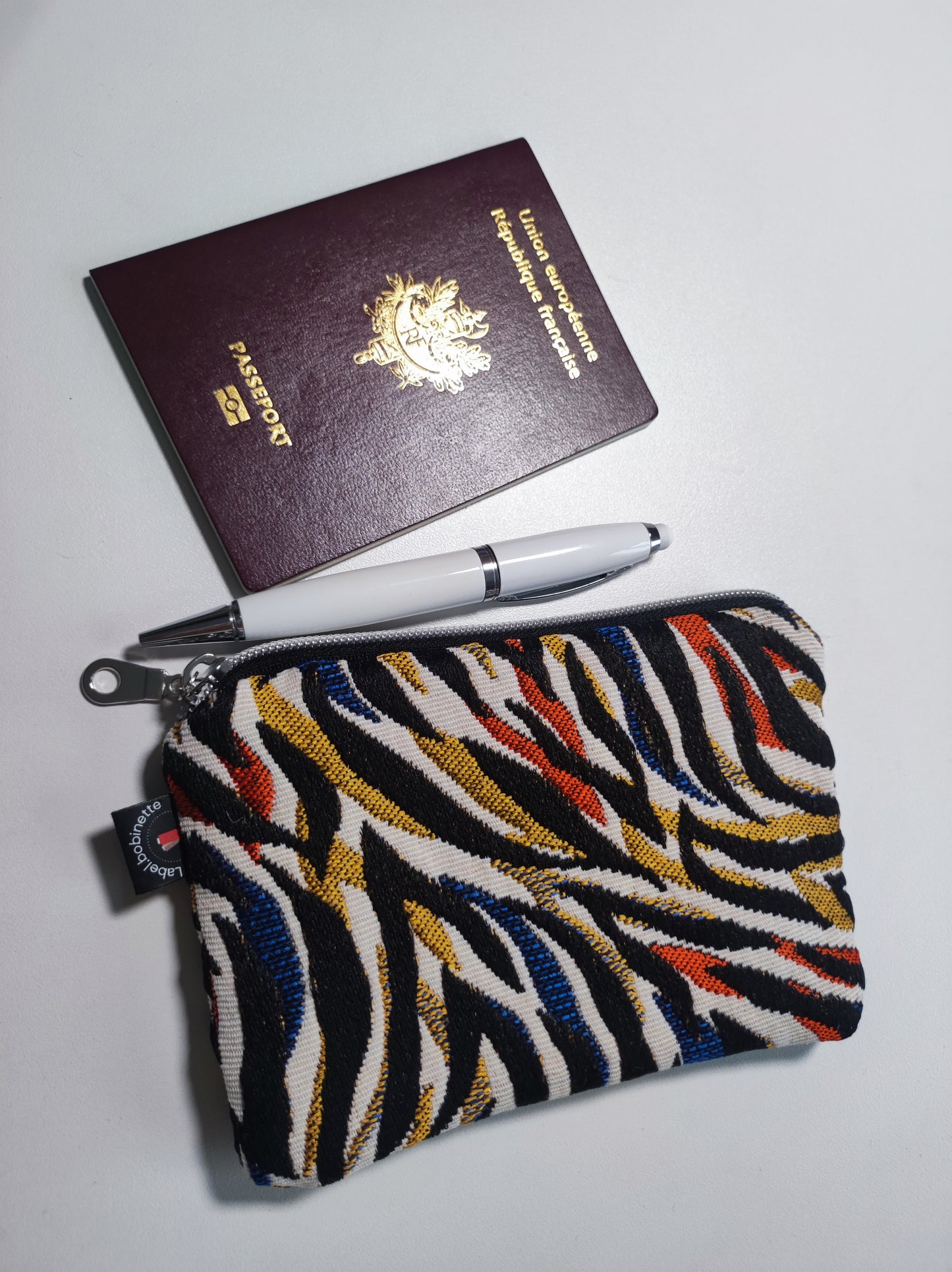 Porte monnaie ou porte- cartes Jacquard Zebro