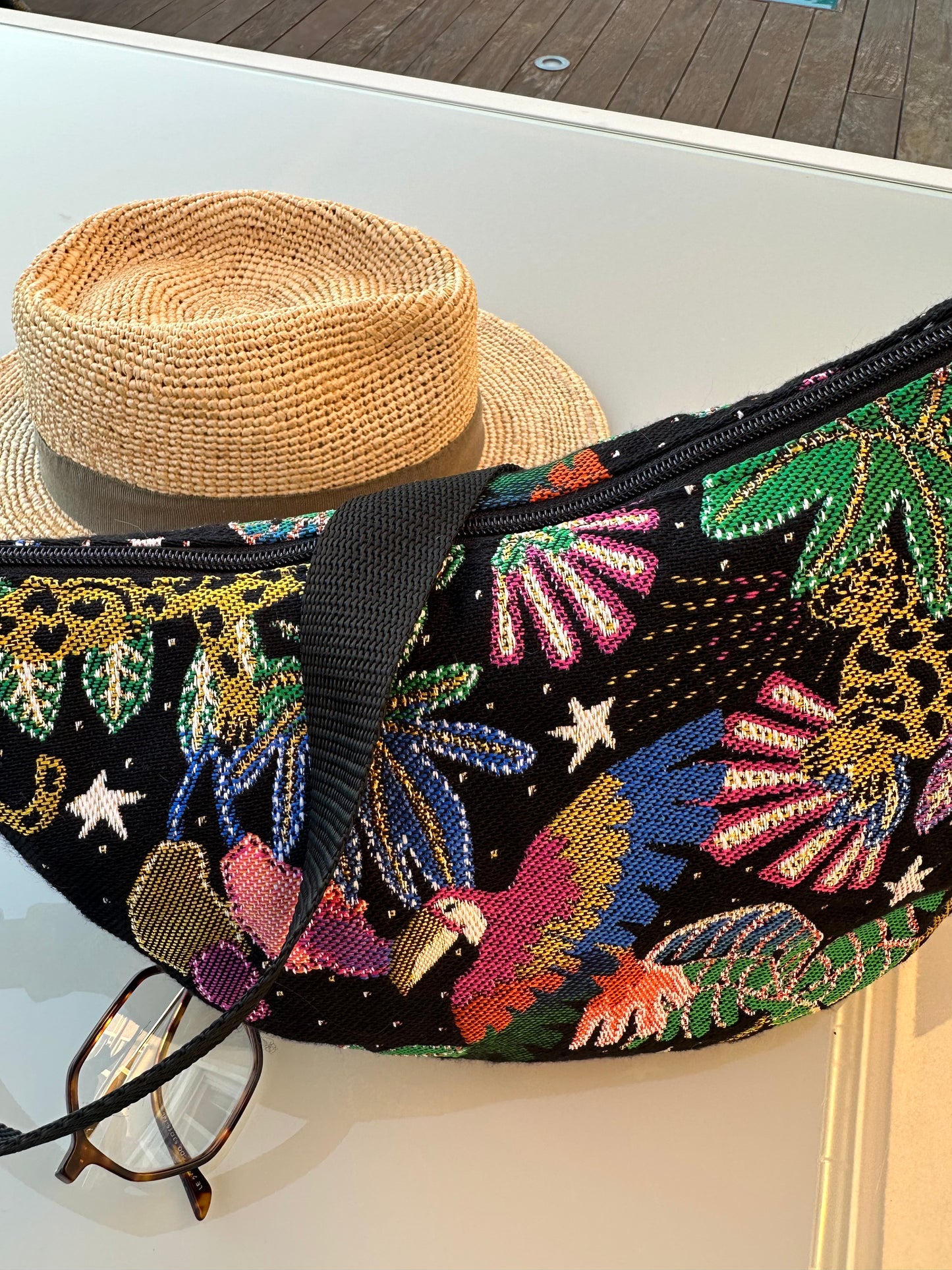 Sac demi-lune Jacquard Brasil