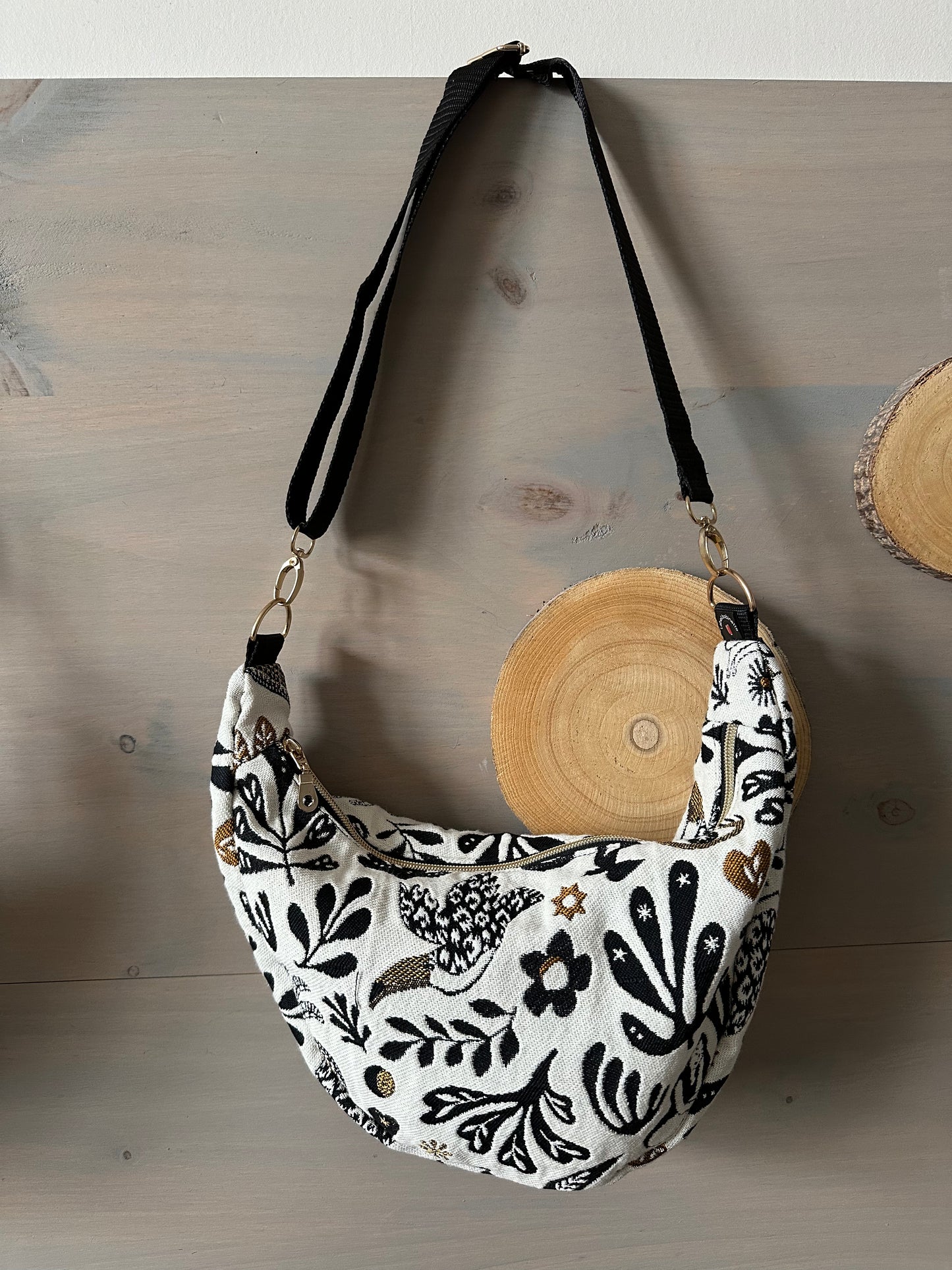 Sac demi-lune Jacquard Mage