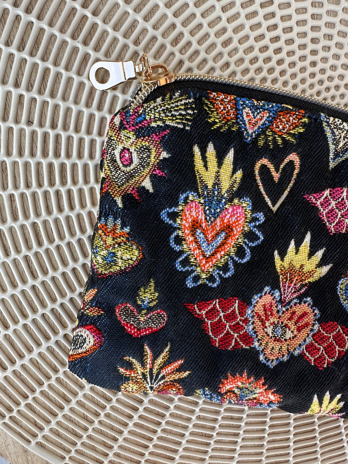 Pochette jacquard Corazon bleu nuit