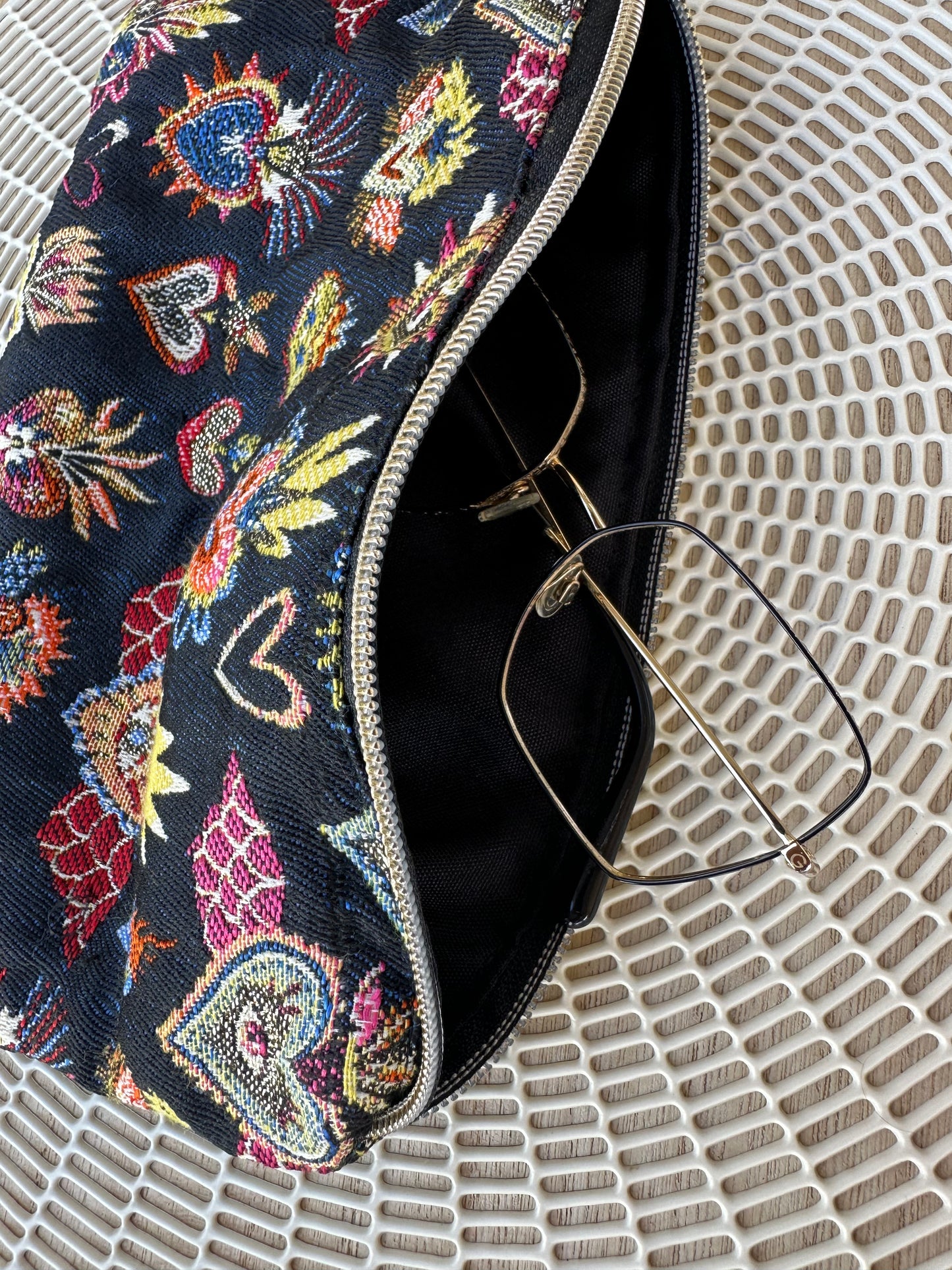 Pochette jacquard Corazon bleu nuit