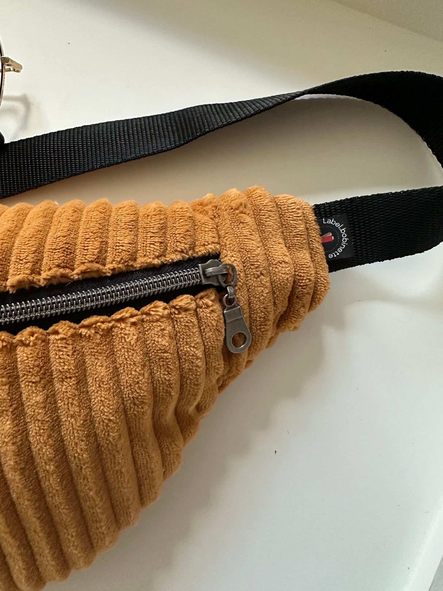 Sac Banane gros Velours côtelé Terracota