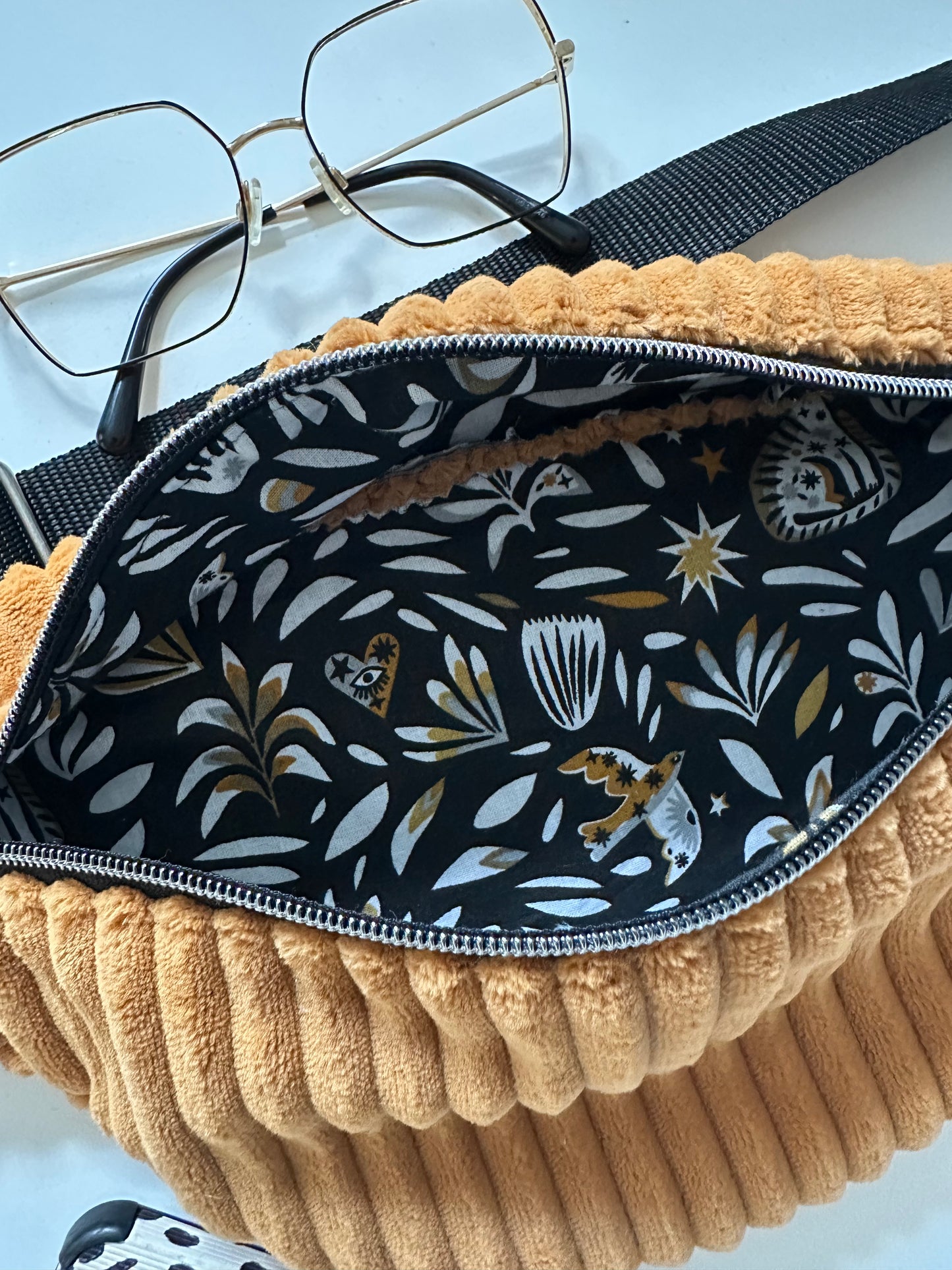 Sac Banane gros Velours côtelé Terracota