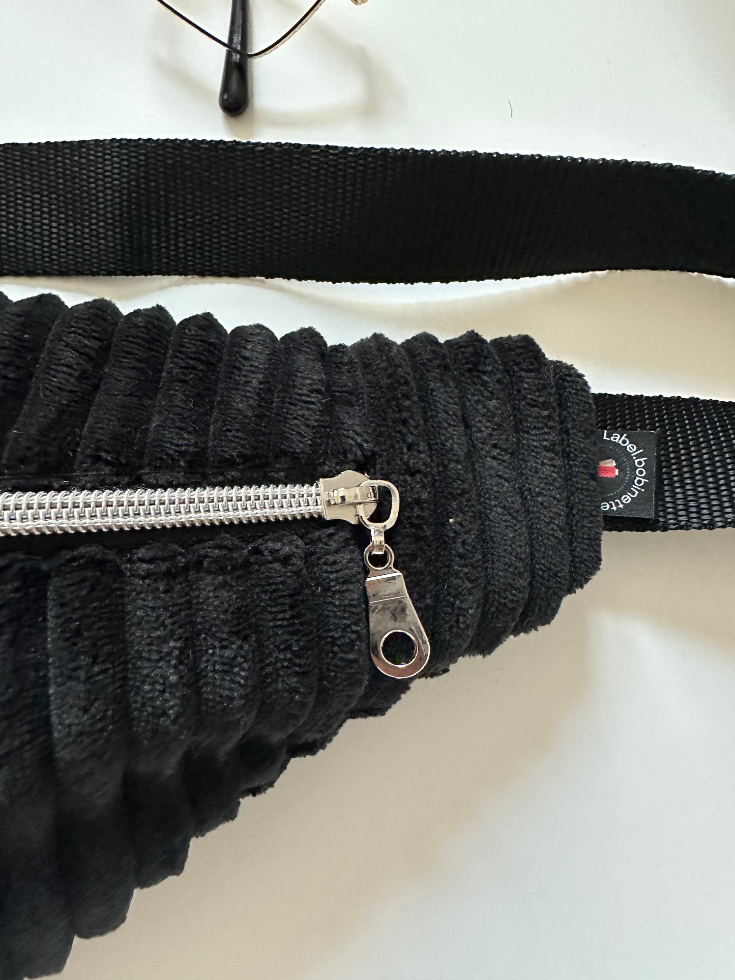 Sac Banane gros Velours côtelé Noir