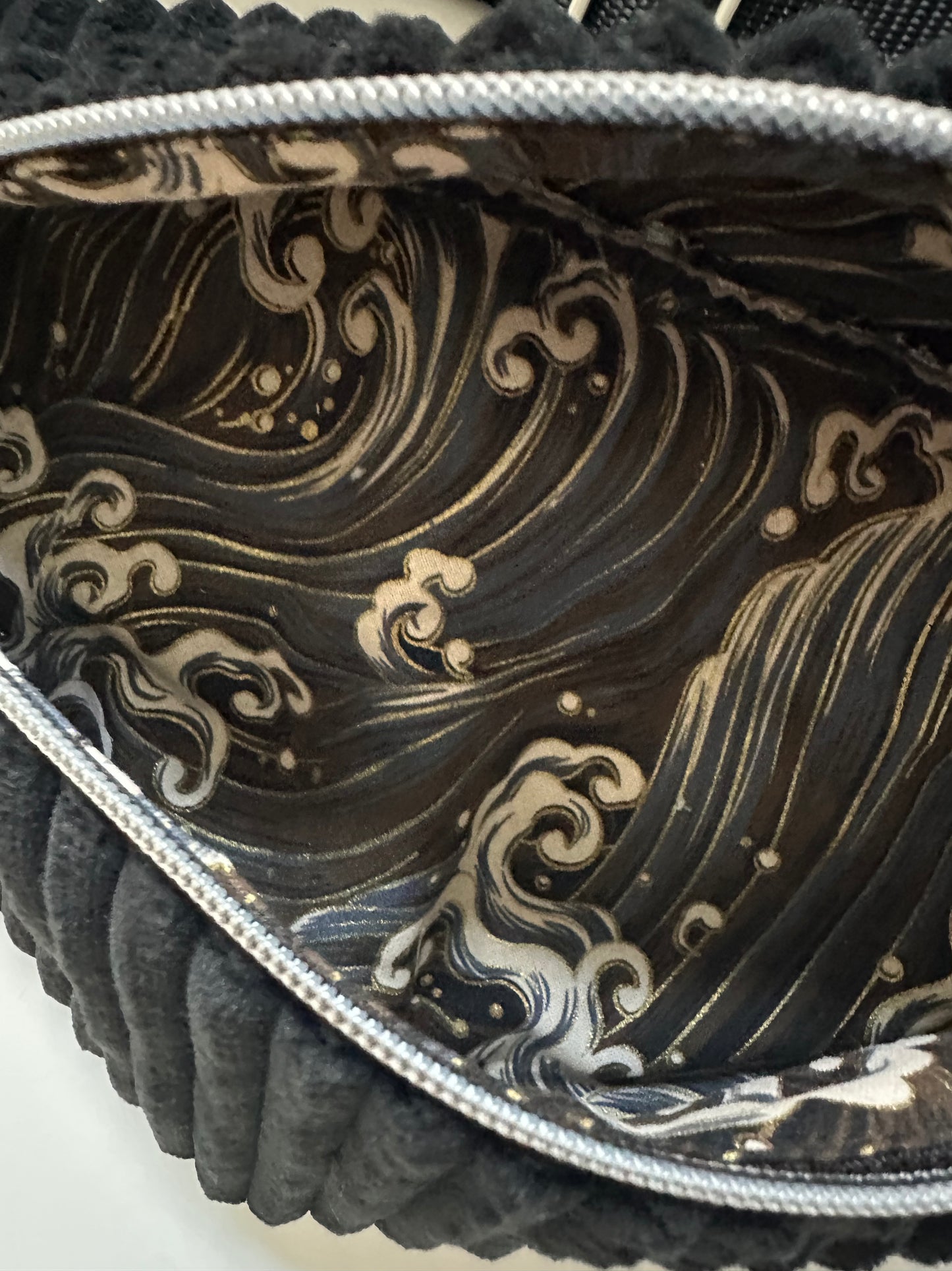 Sac Banane gros Velours côtelé Noir