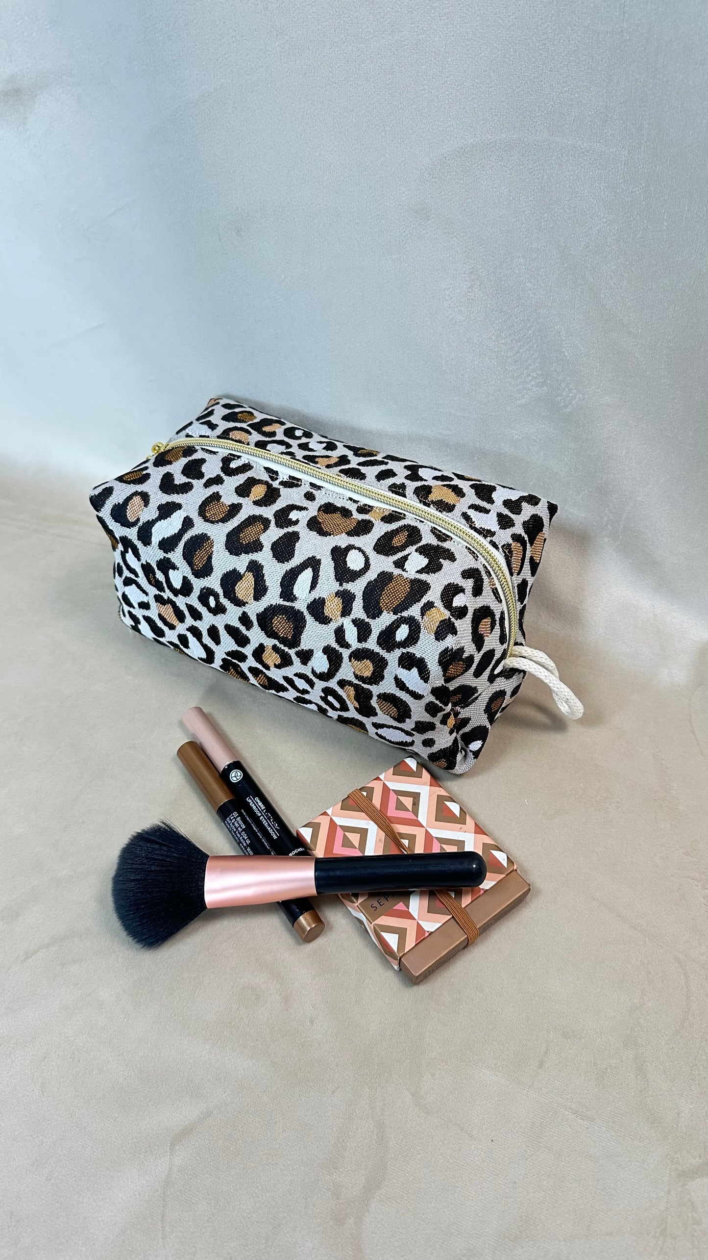 Trousse de toilette Léopard Marron