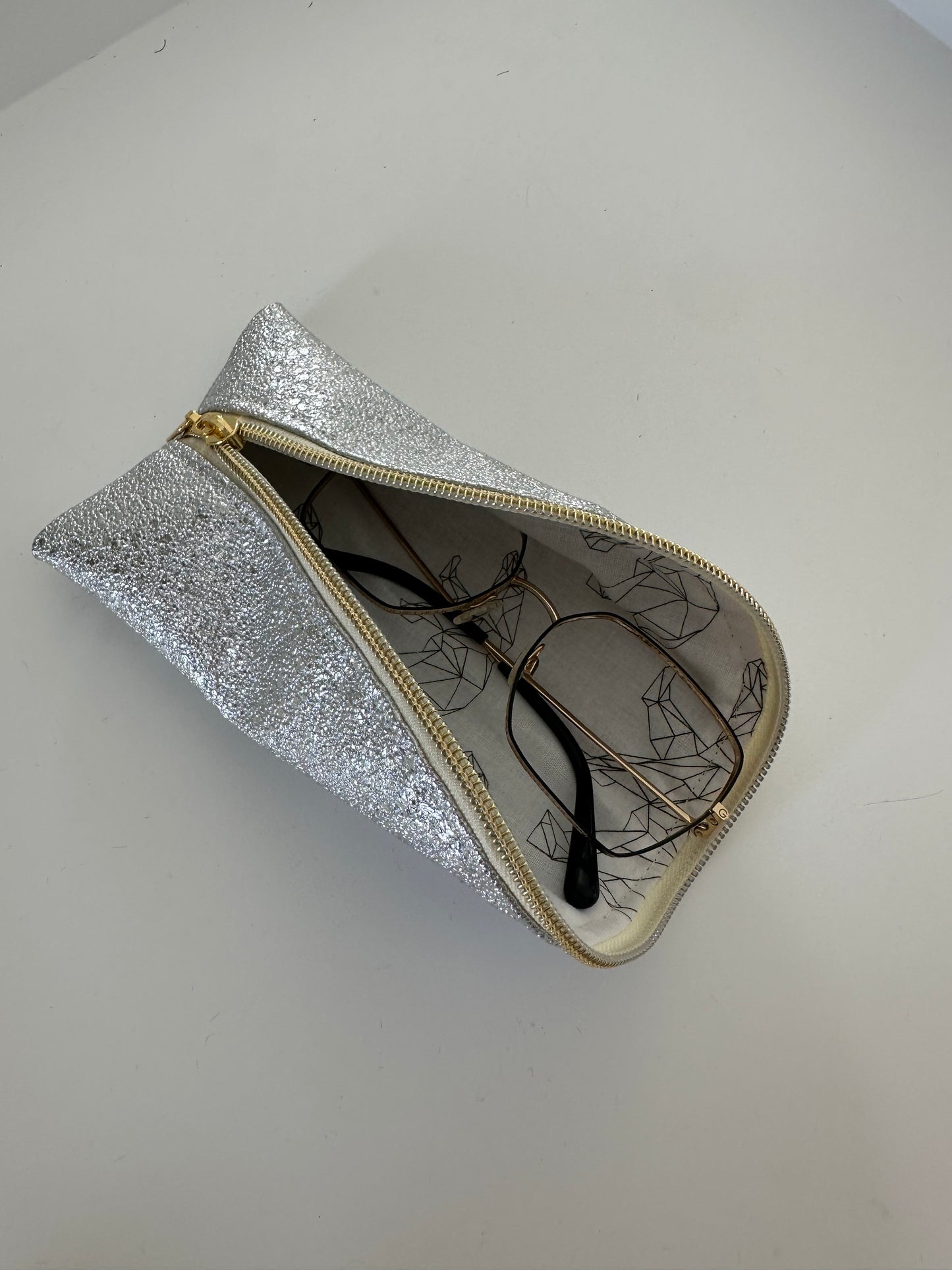 Trousse berlingot argenté