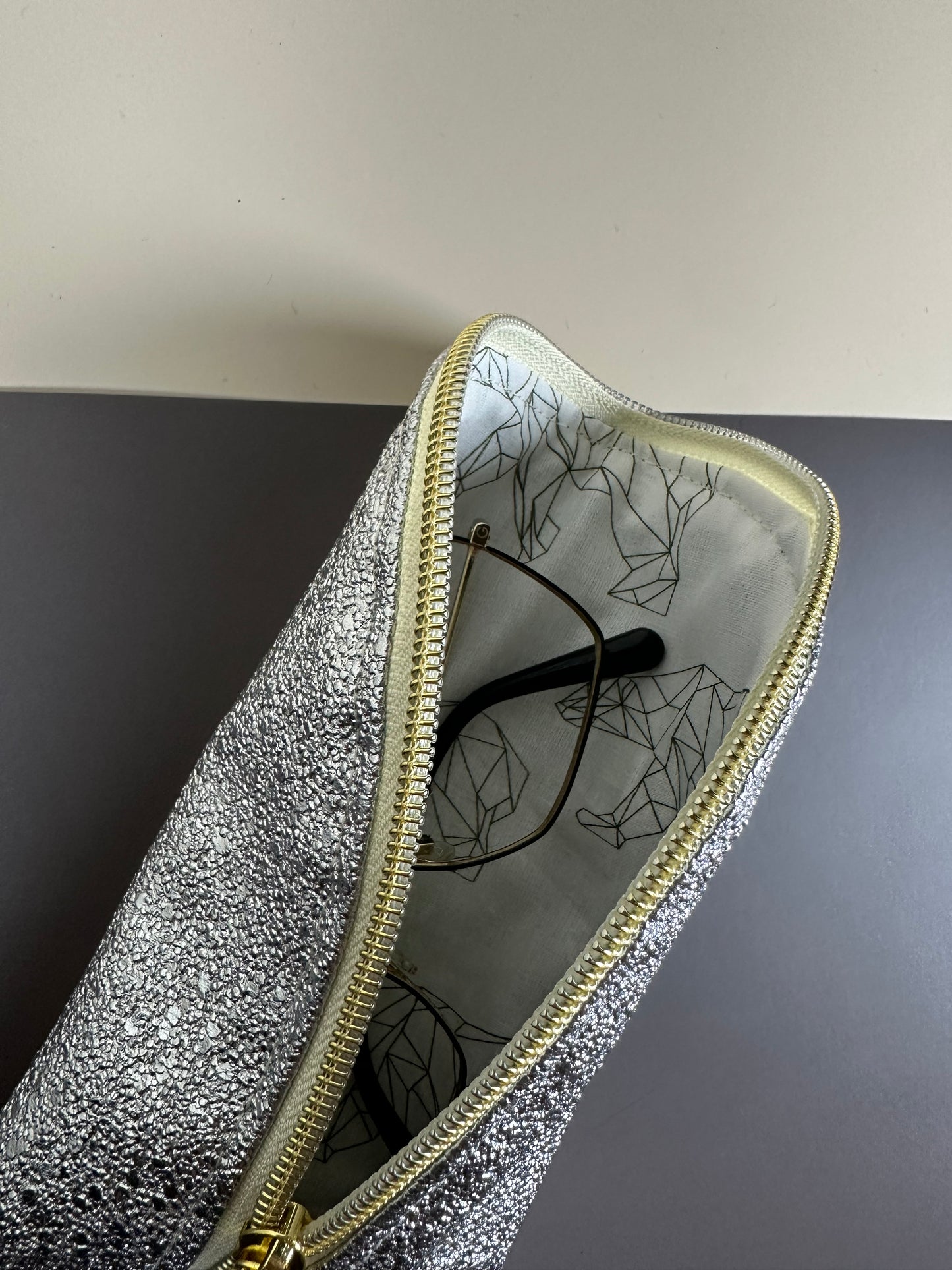 Trousse berlingot argenté