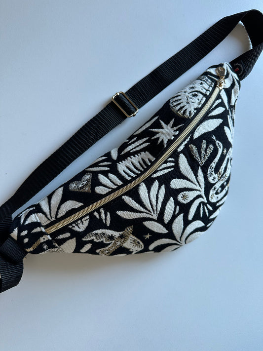Sac banane M Mystic Noir (oiseau)