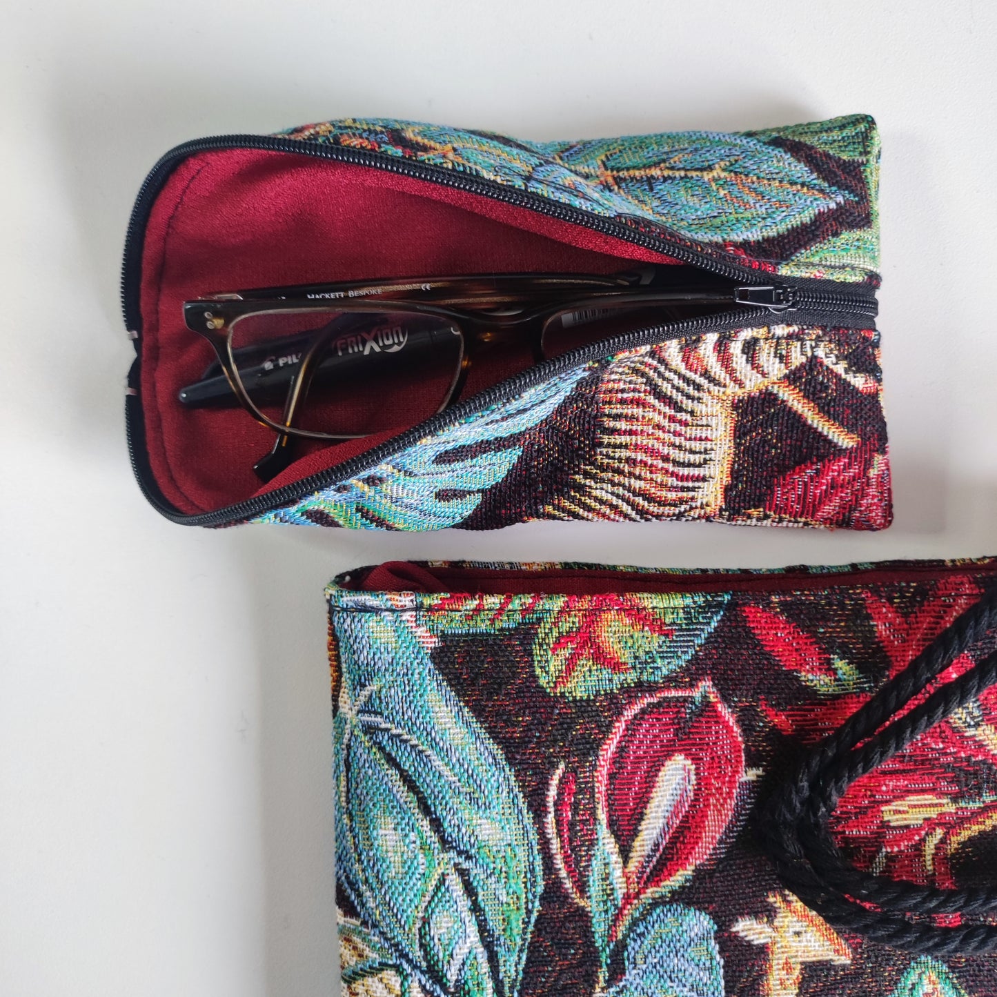 Pochette et trousse Jacquard Jungle