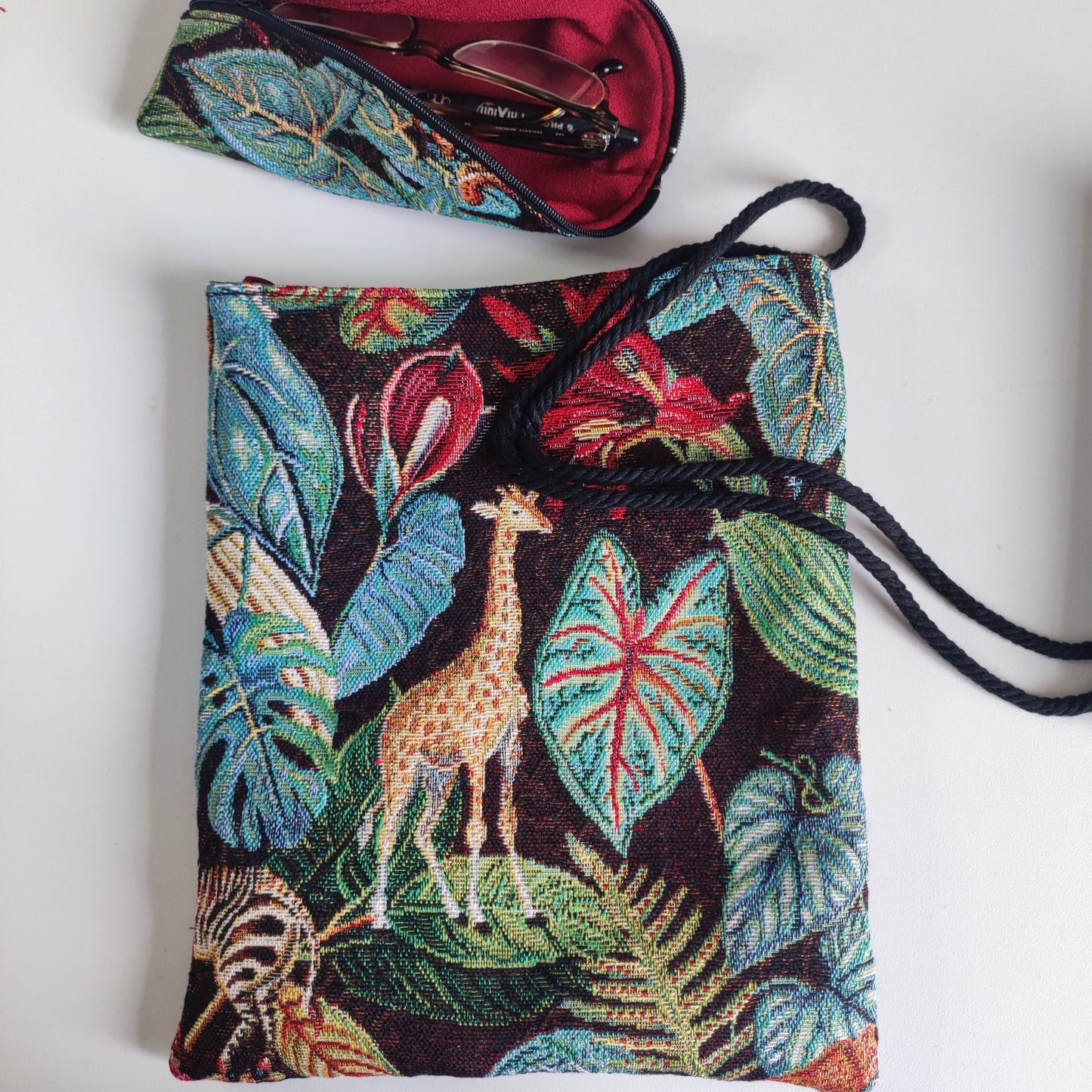 Pochette et trousse Jacquard Jungle