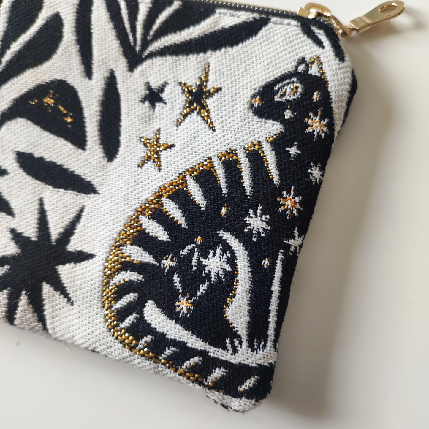 Porte monnaie ou porte- cartes Jacquard Mystic Noir et Or