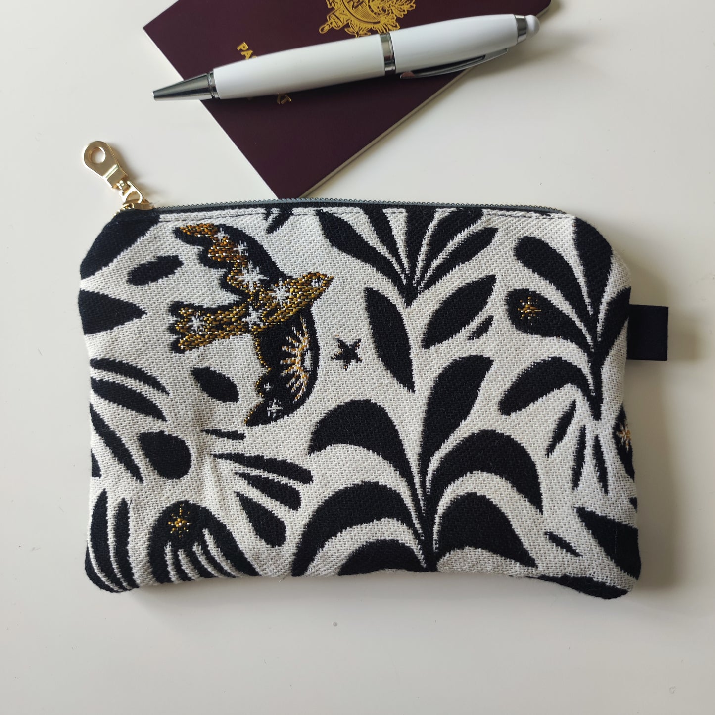 Porte monnaie ou porte- cartes Jacquard Mystic Noir et Or