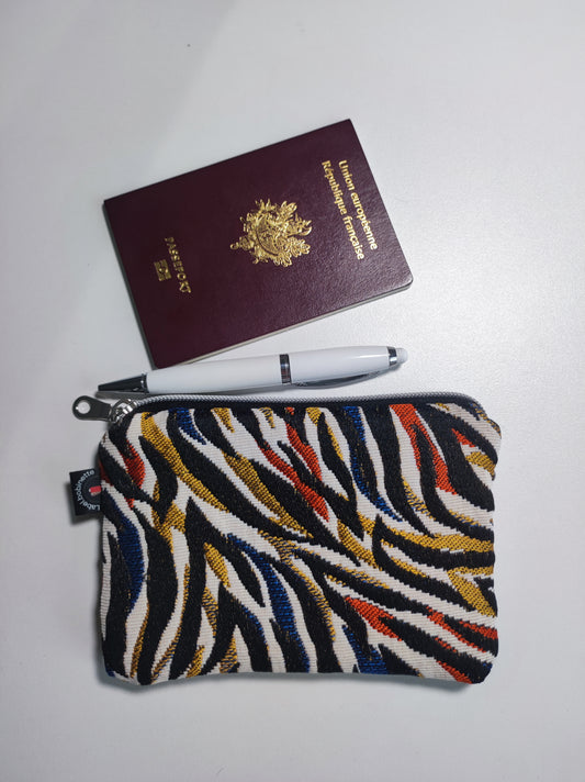 Porte monnaie ou porte- cartes Jacquard Zebro