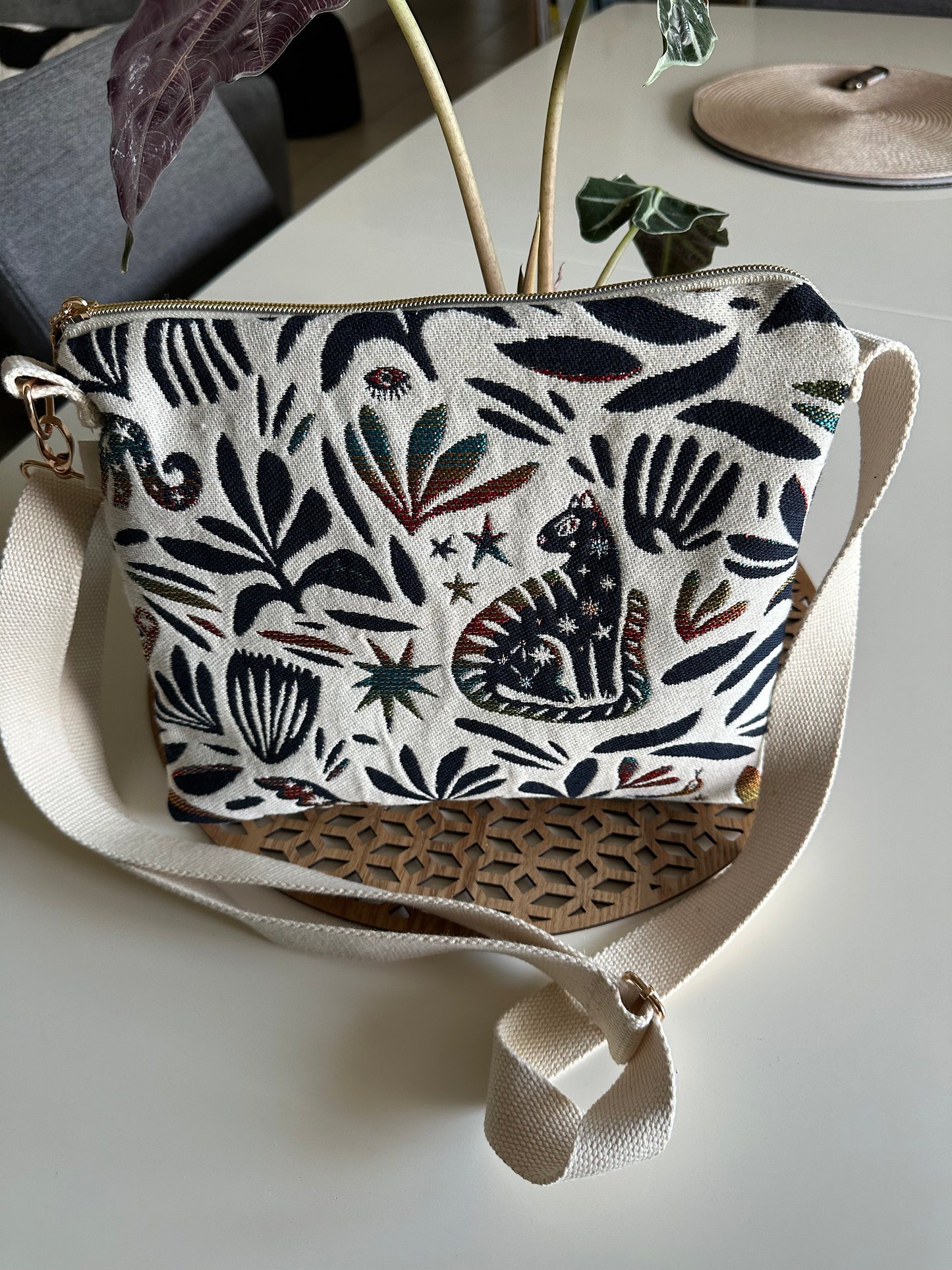 Sac bandoulière jacquard Mystic couleurs