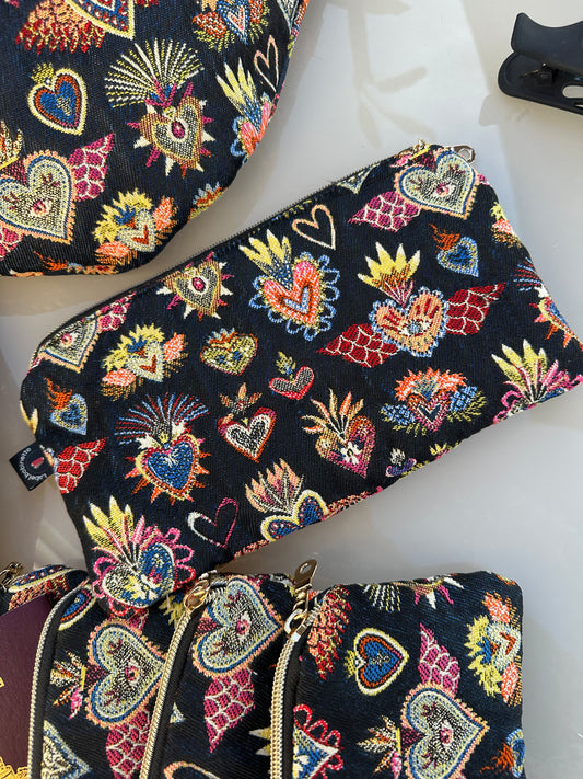 Pochette jacquard Corazon bleu nuit